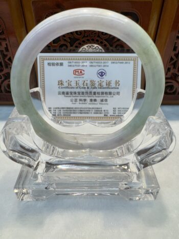 Certified Real Jade Bangle (Jadeite) #5002028 size 57mm - Image 4