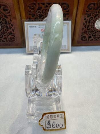 Certified Real Jade Bangle (Jadeite) #5002028 size 57mm - Image 5
