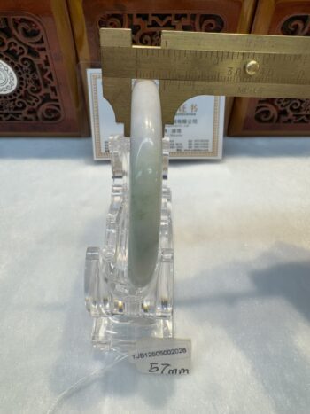 Certified Real Jade Bangle (Jadeite) #5002028 size 57mm - Image 3