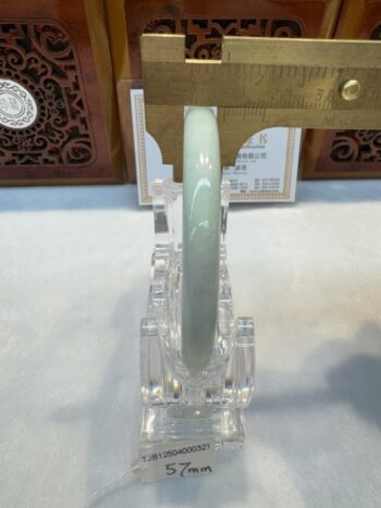 Certified Real Jade Bangle (Jadeite) #4000321 size 57mm - Image 7