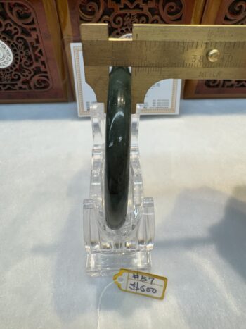 Certified Real Jade Bangle (Jadeite) #4000397 size 57mm - Image 6