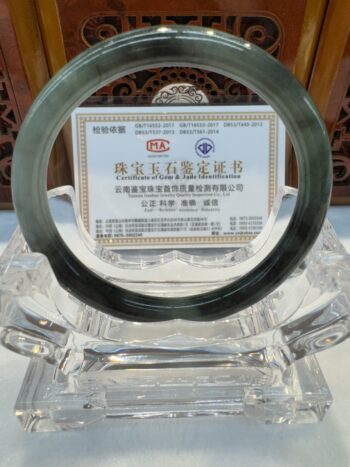 Certified Real Jade Bangle (Jadeite) #4000438 size 57mm - Image 5