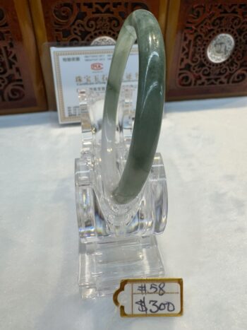 Certified Real Jade Bangle (Jadeite) #4000699 size 58mm - Image 6