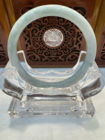 Certified Real Jade Bangle (Jadeite) #4000411 size 58mm - Image 3