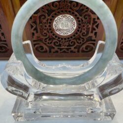 Certified Real Jade Bangle (Jadeite) #4000411 size 58mm