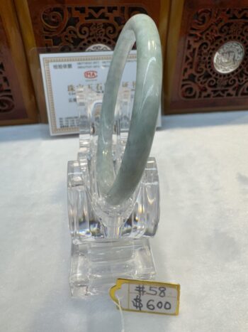 Certified Real Jade Bangle (Jadeite) #4000411 size 58mm - Image 7