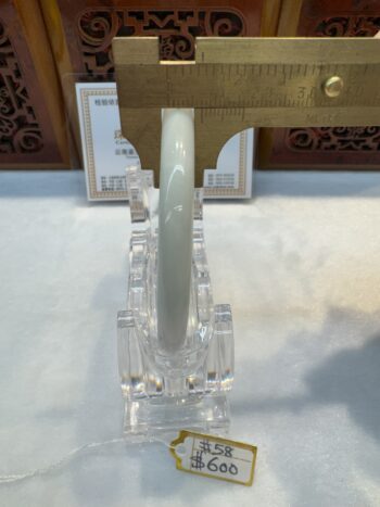 Certified Real Jade Bangle (Jadeite) #4000398 size 58mm - Image 5