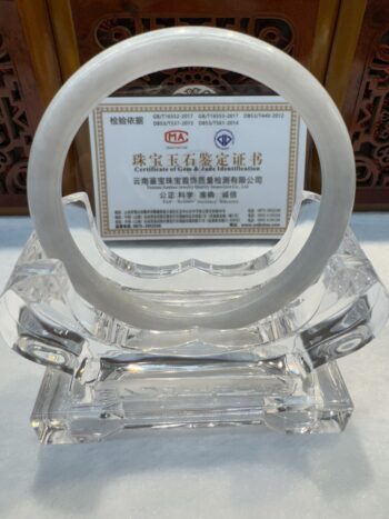 Certified Real Jade Bangle (Jadeite) #2004821 size 58mm - Image 4