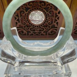 Certified Real Jade Bangle (Jadeite) #4001286 size 58mm