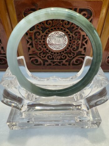 Certified Real Jade Bangle (Jadeite) #4000657 size 58mm - Image 4