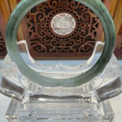 Certified Real Jade Bangle (Jadeite) #4000657 size 58mm
