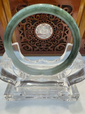 Certified Real Jade Bangle (Jadeite) #4000657 size 58mm