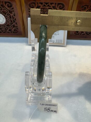 Certified Real Jade Bangle (Jadeite) #4000657 size 58mm - Image 7