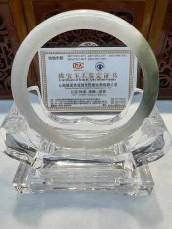Certified Real Jade Bangle (Jadeite) #4000354 size 58mm - Image 3
