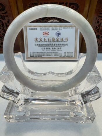 Certified Real Jade Bangle (Jadeite) #4000076 size 58mm - Image 4