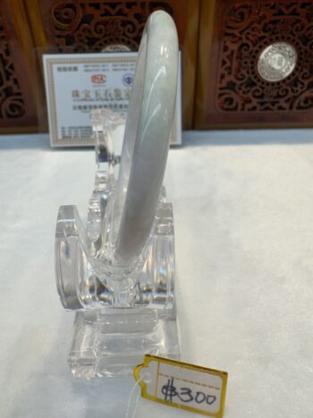 Certified Real Jade Bangle (Jadeite) #4000076 size 58mm - Image 7