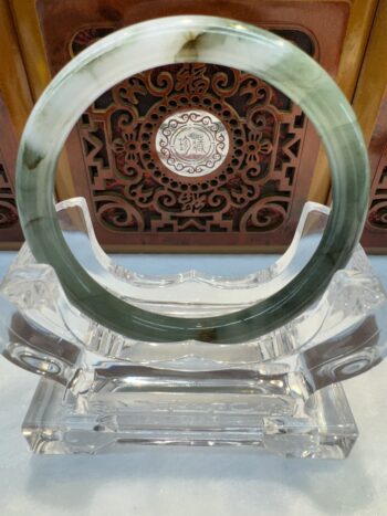 Certified Real Jade Bangle (Jadeite) #4000493 size 58mm