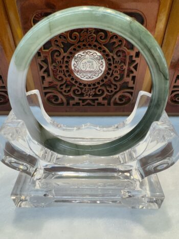 Certified Real Jade Bangle (Jadeite) #4000493 size 58mm - Image 3