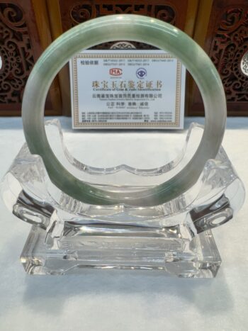 Certified Real Jade Bangle (Jadeite) #4000185 size 58mm - Image 5