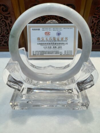 Certified Real Jade Bangle (Jadeite) #4000509 size 58mm - Image 4