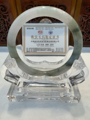 Certified Real Jade Bangle (Jadeite) #4000612 size 58mm - Image 5