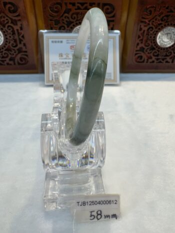 Certified Real Jade Bangle (Jadeite) #4000612 size 58mm - Image 7