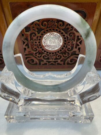 Certified Real Jade Bangle (Jadeite) #4000591 size 58mm