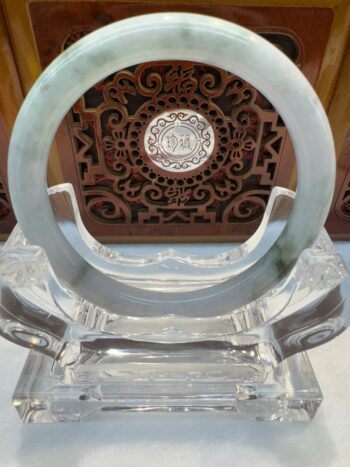 Certified Real Jade Bangle (Jadeite) #4000591 size 58mm - Image 7