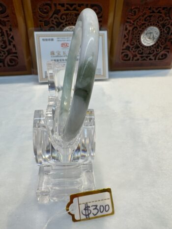 Certified Real Jade Bangle (Jadeite) #4000591 size 58mm - Image 5