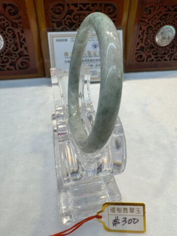 Certified Real Jade Bangle (Jadeite) #000583 size 58mm - Image 7