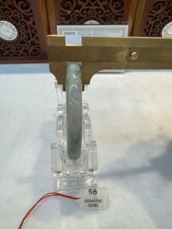 Certified Real Jade Bangle (Jadeite) #000583 size 58mm - Image 4