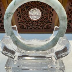 Certified Real Jade Bangle (Jadeite) #4001587 size 58mm