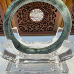 Certified Real Jade Bangle (Jadeite) #5002078 size 58mm