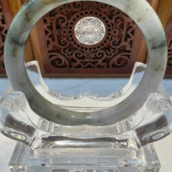Certified Real Jade Bangle (Jadeite) #5002946 size 58mm