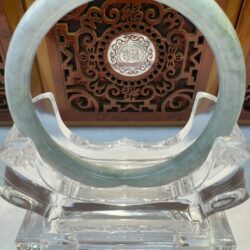 Certified Real Jade Bangle (Jadeite) #400350 size 61mm