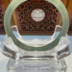 Certified Real Jade Bangle (Jadeite) #4000746 size 61mm
