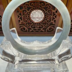 Certified Real Jade Bangle (Jadeite) #4000389 size 61mm