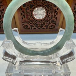 Translucent light green jade bangle