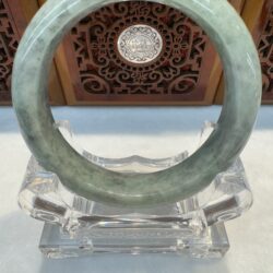 Polished translucent jade bangle front