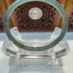 Dark green jade bangle frontal view