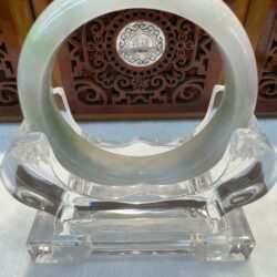 Centered translucent pale green jade bangle