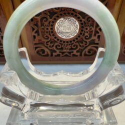 Light green circular jade bangle front view