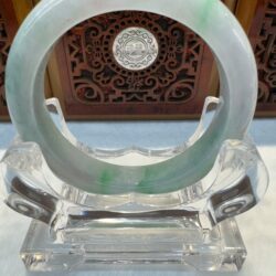 Jade bangle with bright green veins