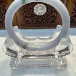 Overhead view of translucent jade bangle