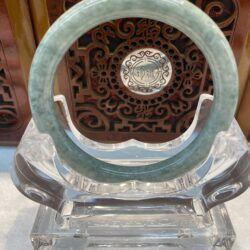 Certified Real Jade Bangle (Jadeite) #2002863  size 56mm