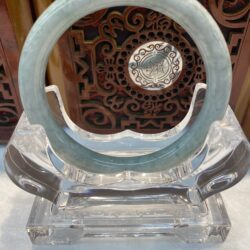 Certified Real Jade Bangle (Jadeite) #2003726  size 56mm