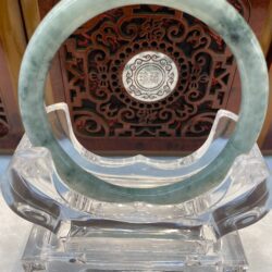Certified Real Jade Bangle (Jadeite) #2002072 size 61mm