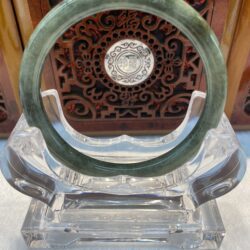 Certified Real Jade Bangle (Jadeite) #2002904 size 57mm