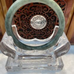 Certified Real Jade Bangle (Jadeite) #2002703 size 57mm