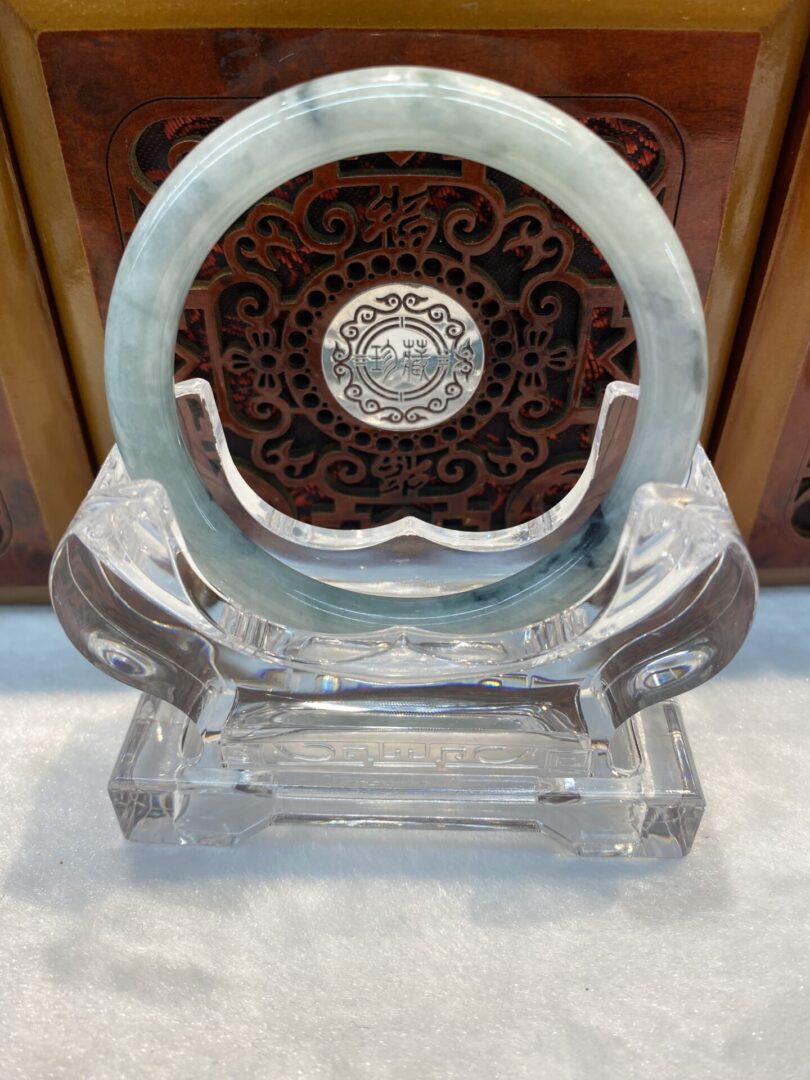 Certified Real Jade Bangle (Jadeite) #2002776size 57mm